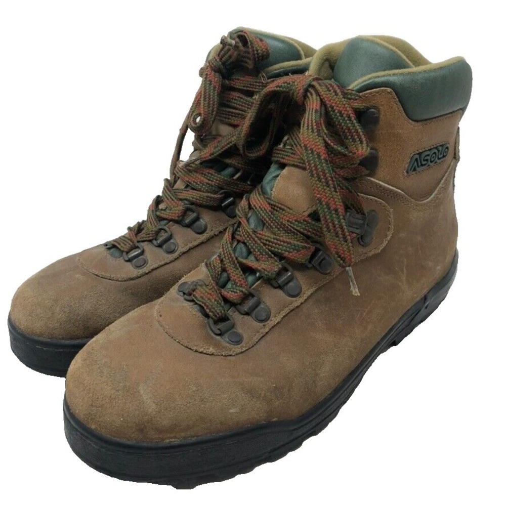 Asolo Vibram Hiking Boot Brown Leather Lace Up High Top Outdoor Mens 8.5